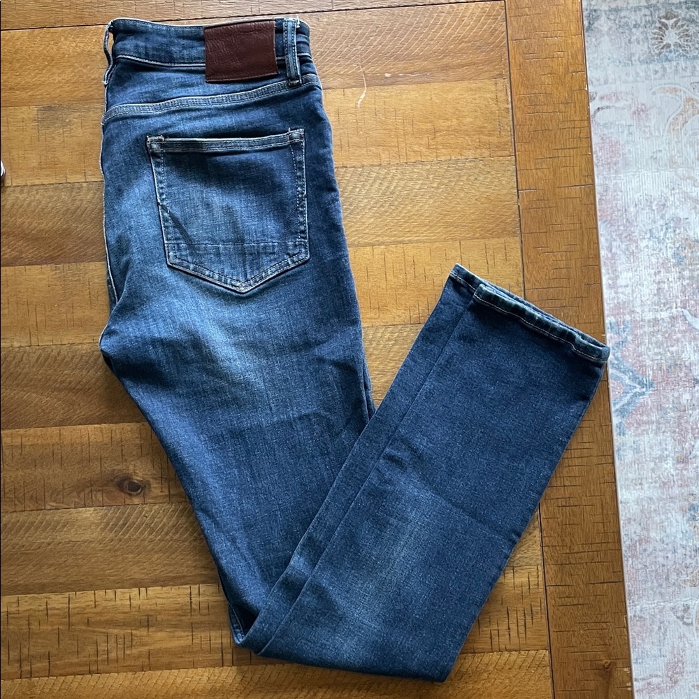 Men's All Saints Cigarette Blue Jeans, 30 Waist
